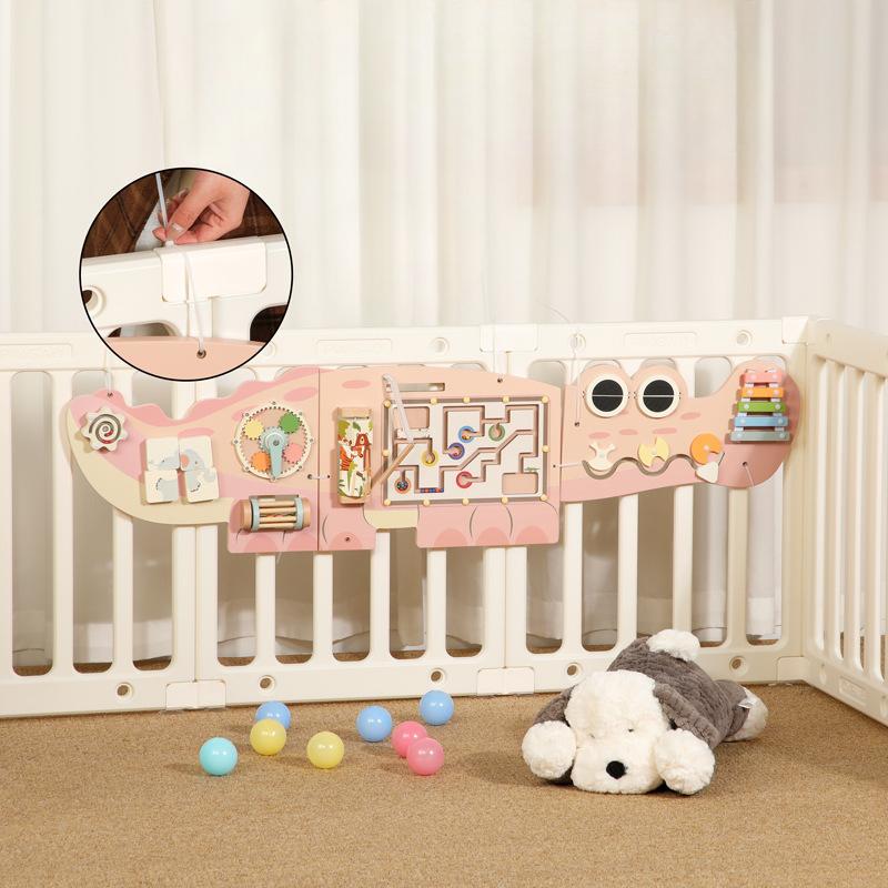 Children's Kindergarten Crocodile Wall Game Puzzle Early Education Intellectual Wall Busy Board Wall Decoration Toy