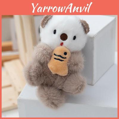 Sea Otter Plush Toy With Pp Cotton Filling Long Fur Stuffed Animal Keychain For Kids