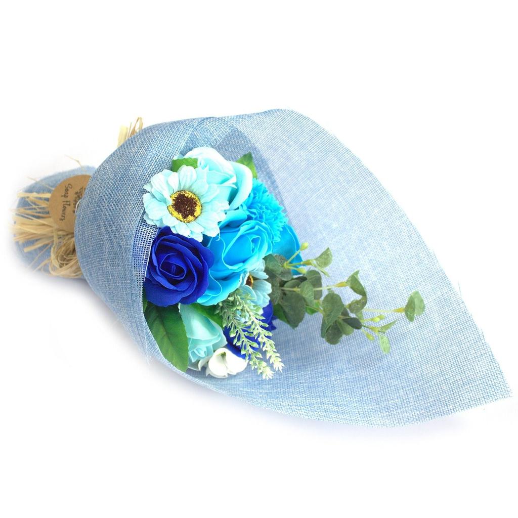 Bouquet di Fiori di Sapone Blu in Piedi