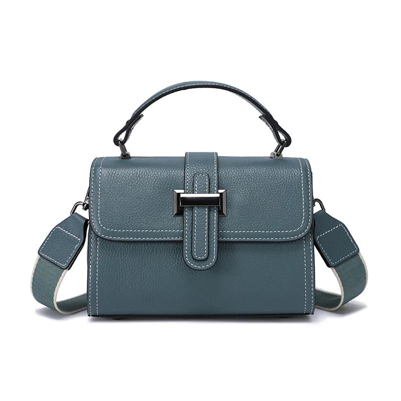 Genuine Cowhide Top Handle Bag for Women Simple Fashion Envelope Style Luxury Designer Small Crossbody Shoulder Bag