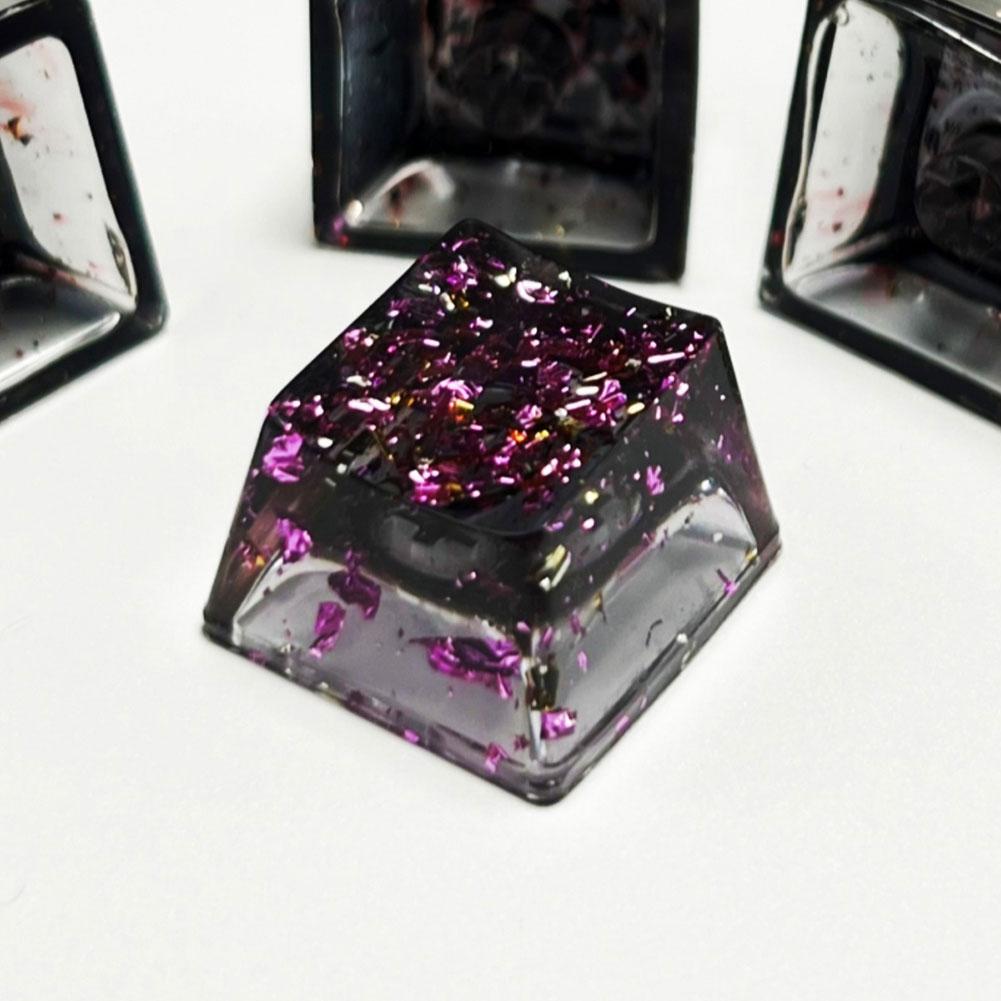 DIY Resin Personalized Metal Gold Foil Key Cap Transparent Diy Cross Axis Mechanical Keyboard Key Cap Keyboard Accessories