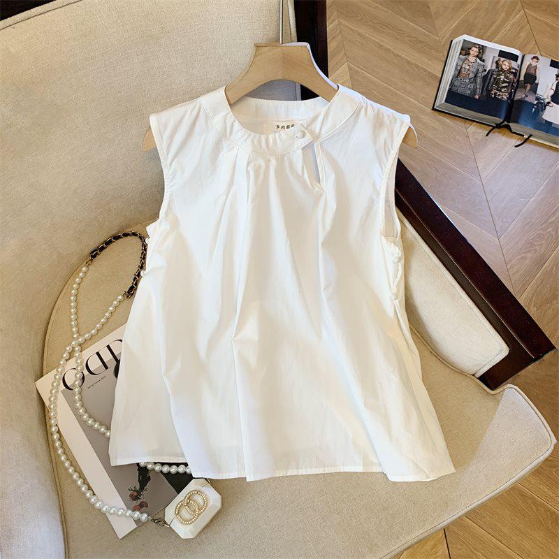 

Женская летняя блузка без рукавов с халтером, бэбидолл, из хлопка и льна, цвета авокадо L белый