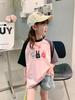 Girls Summer Fashion Raglan Sleeve T Shirt Stylish Kids Casual Short Sleeve Top