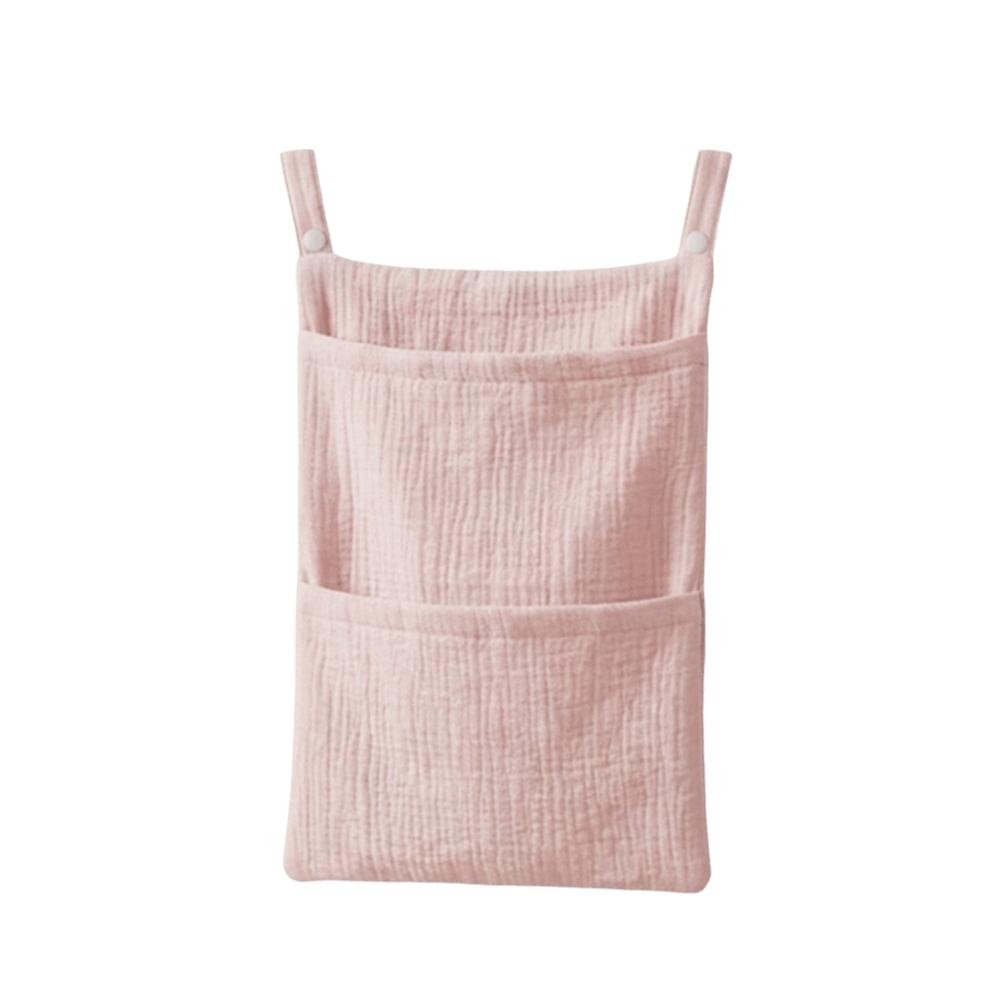 

Multifunctional Stroller Storage Bag Pure Cotton Diapers Organizer Baby Crib Hanging Bag Bedside светло-розовый