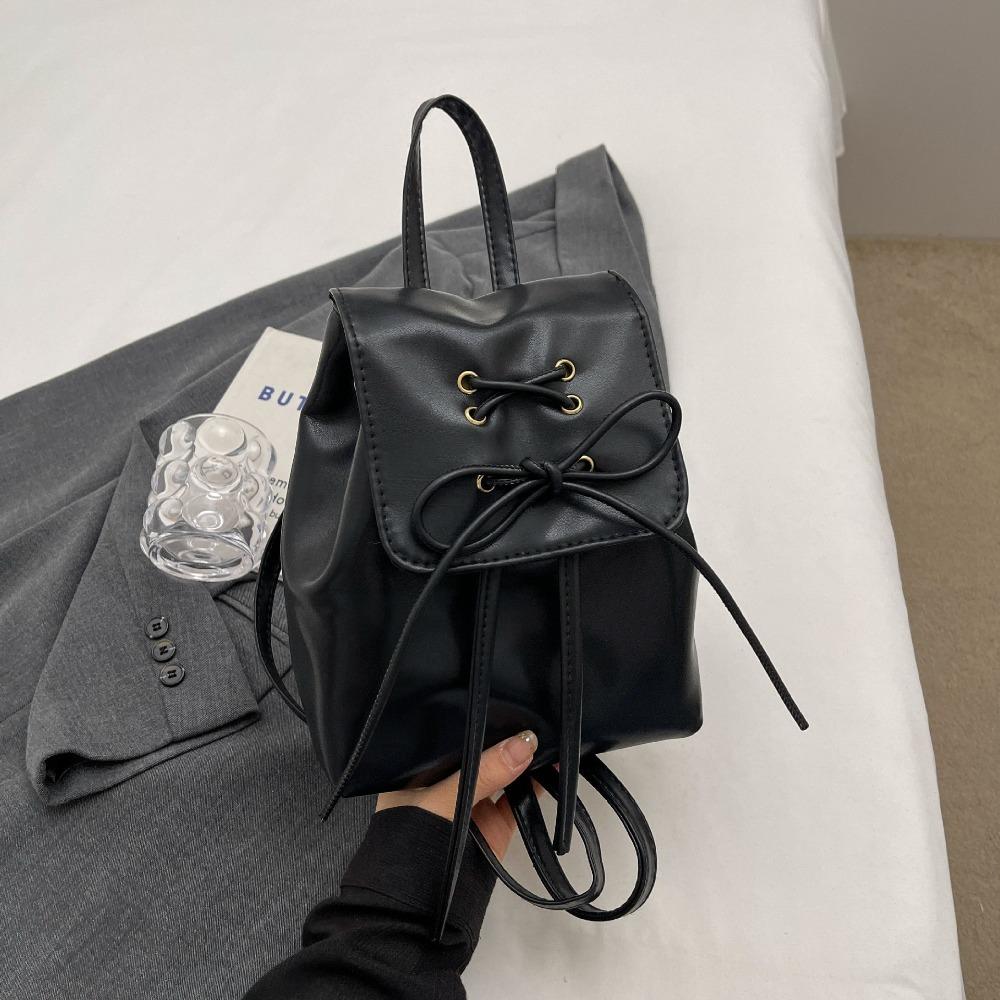 

Fashion Large Capacity Women s Backpack Korean Style PU Leather Students Bookbag Solid Color School Backpack Women чёрный