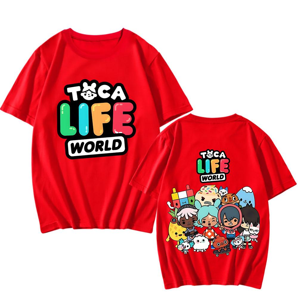 Toca Life World T Shirt Short Sleeve Cartoon Game Kawaii Tee-shirt Funko Pop Comic Cotton O-neck Tshirt Ropa Mujer Cute Clothes