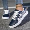 MAEDEF Women's Sports Shoes Men Vulcanize Shoes Lace Up Woman Sneakers Couples Fashionable Graffiti Print Casual Flats Shoes