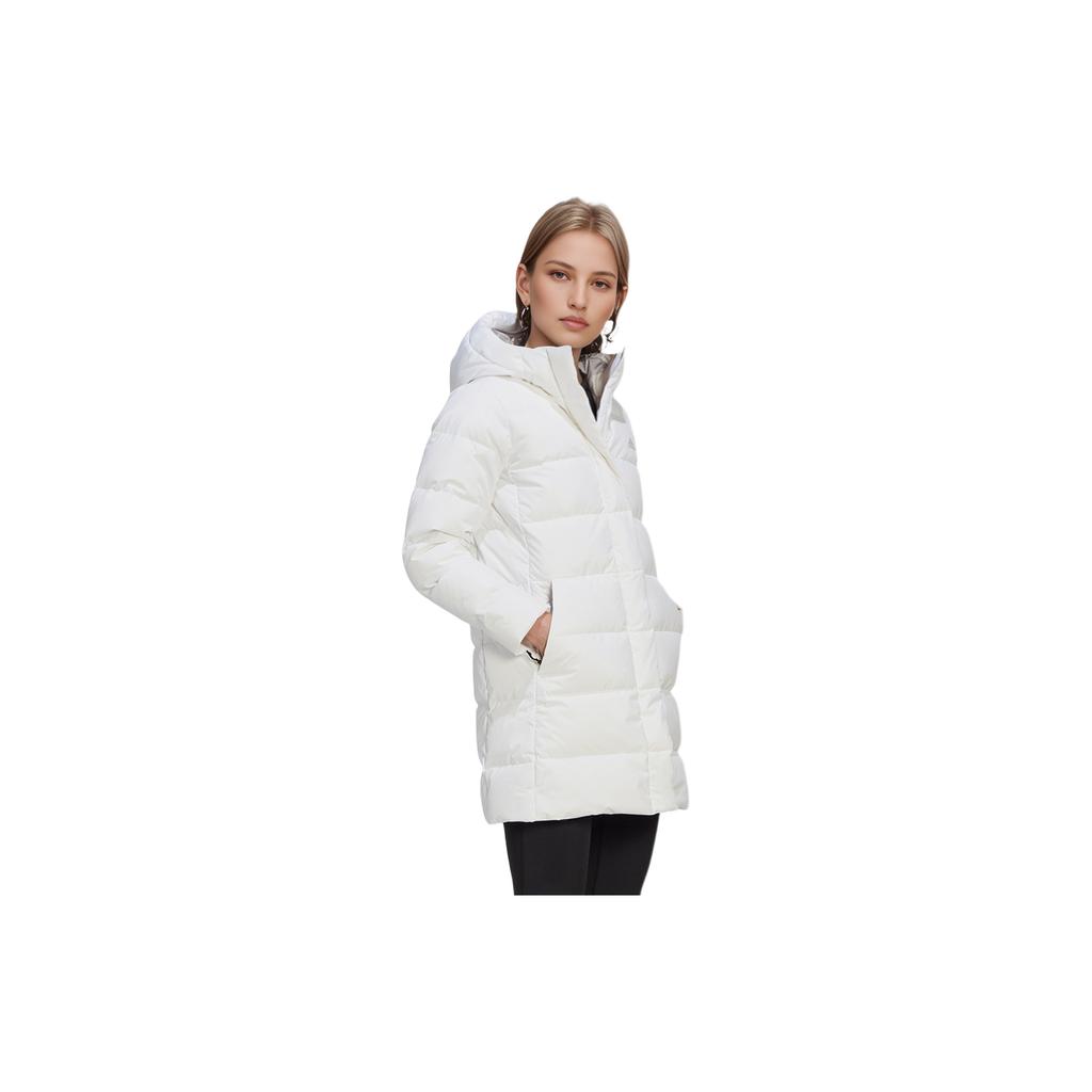 adidas Manteau Mi-long Doudoune à Capuche Sports Outdoor Hiver Femmes Manteaux Blanc GE9992
