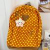 Schoolbag Korean Version Versatile Retro Polka Dot Backpack Women's Large Capacity Student Commuter School Bag Casual Daily Sports Backpack