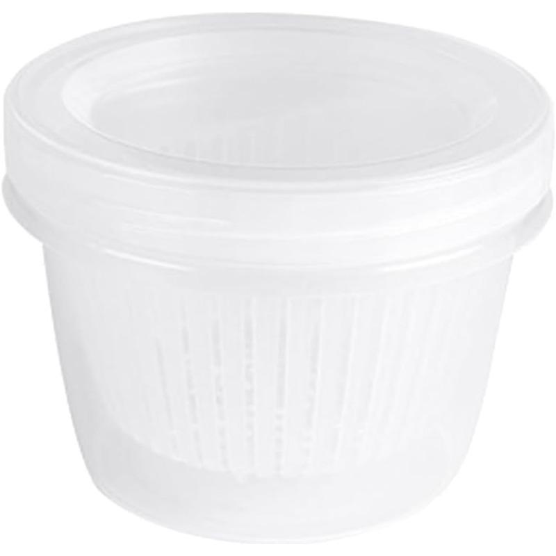 Airtight Refrigerator Storage Container 4.4 Inch Food Crisper Box with Leakproof Lid for Garlic Ginger Onion Kitchen Organizer