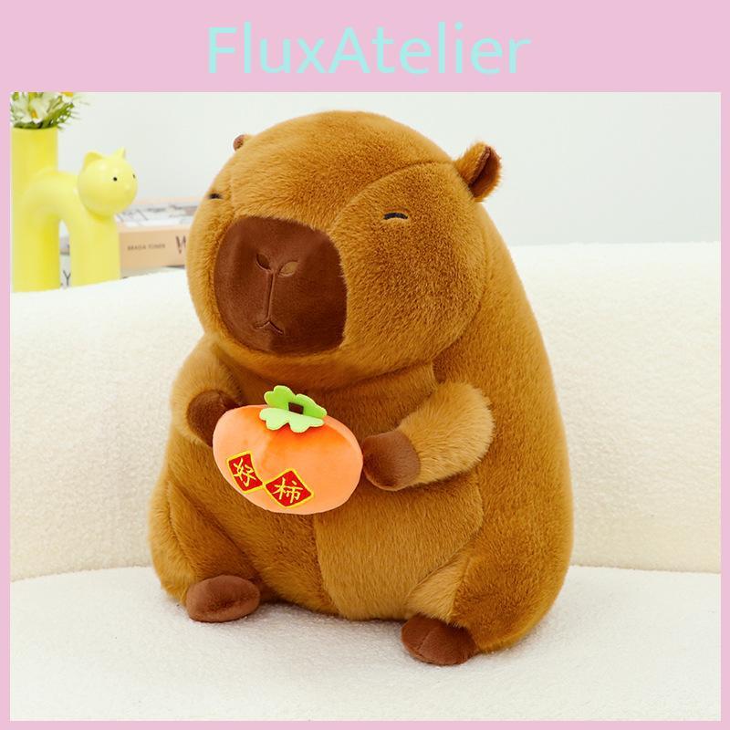 Plush Capybara Toy Cute Cartoon Hugging Persimmon Girl Kid Birthday Holiday Gift