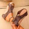 Summer Women's Wedge Slippers Rivet 8CM Heel Heel Waterproof Platform Slippers Women All-match Roman Fashion Zapatillas De Mujer