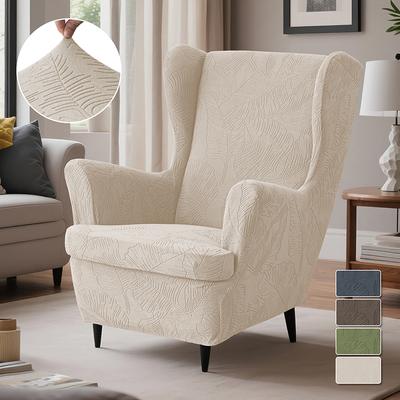 Jacquard Wing Chair Cover Dust-Proof Armchair Covers Non-Slip Sofa Slipcovers With Seat Cushion Cover For Living Room Bedroom