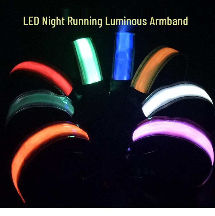 LED Illuminated Armbands & Reflective Wristbands for Night Running and Outdoor Sports