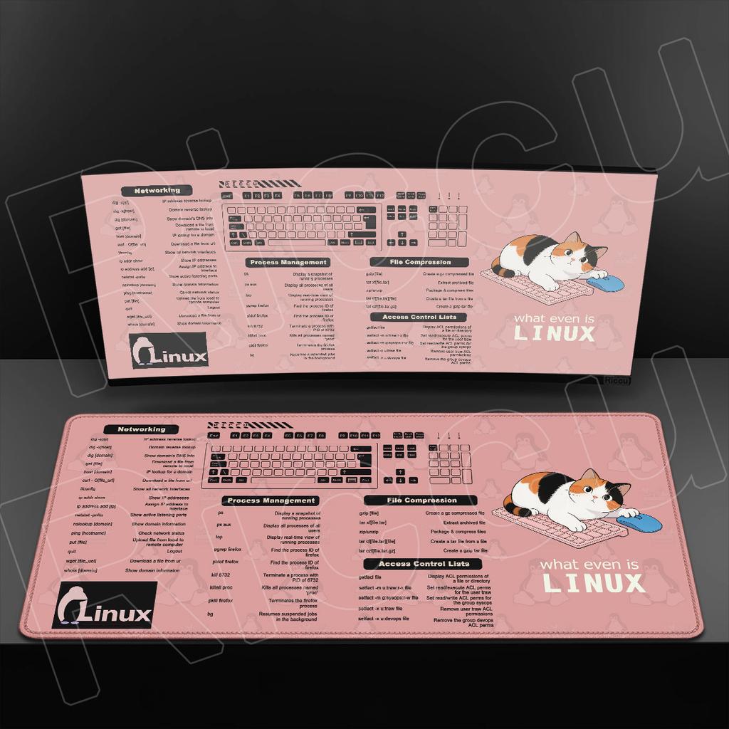 Programmer Office Laptop Soft Mousepad Linux Commands Line Desktop Mat xmm Office Computer Shortcuts Carpet PC Accessories