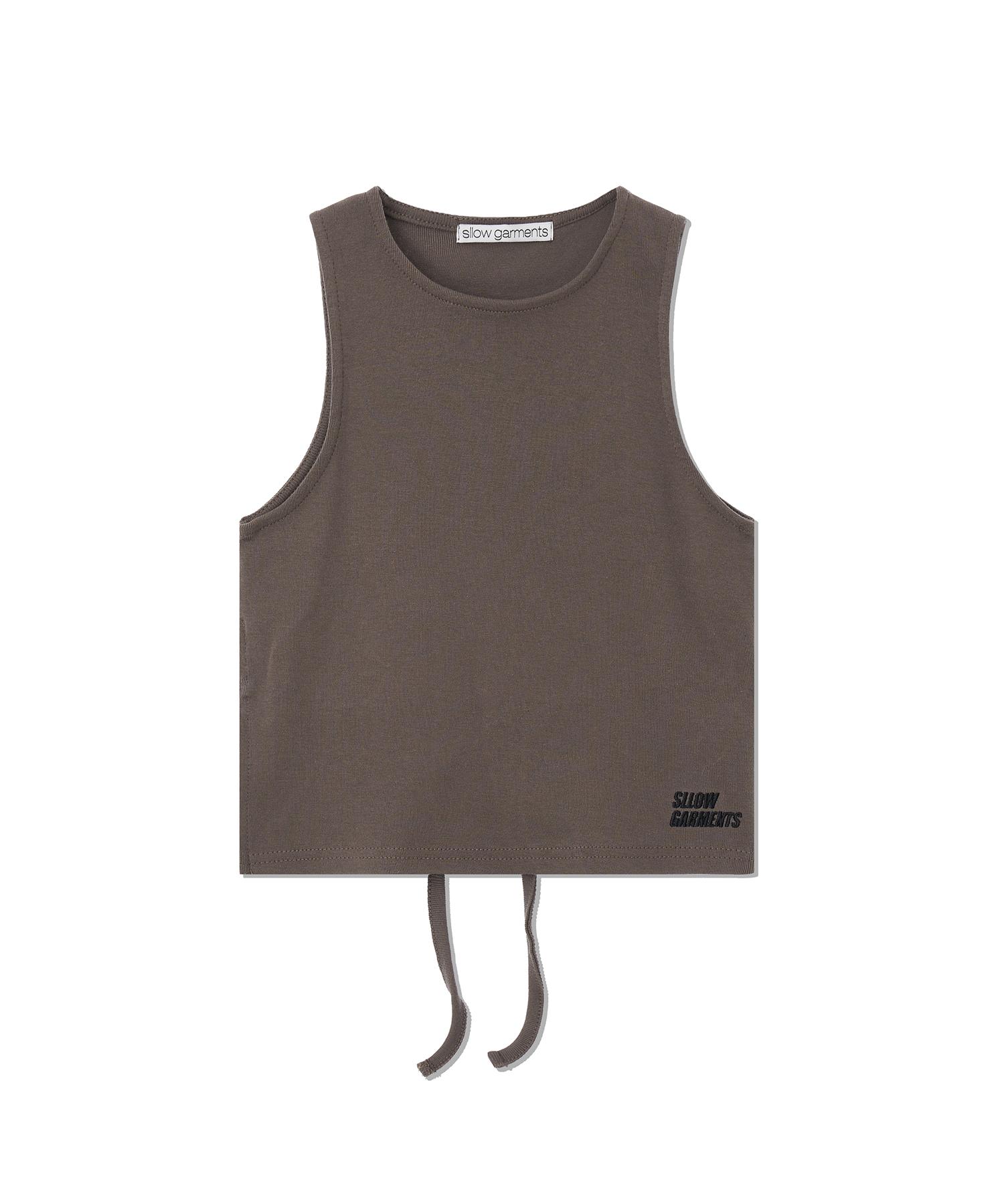 Slow Garments Back Open Double Way Top - Brown Brown/One