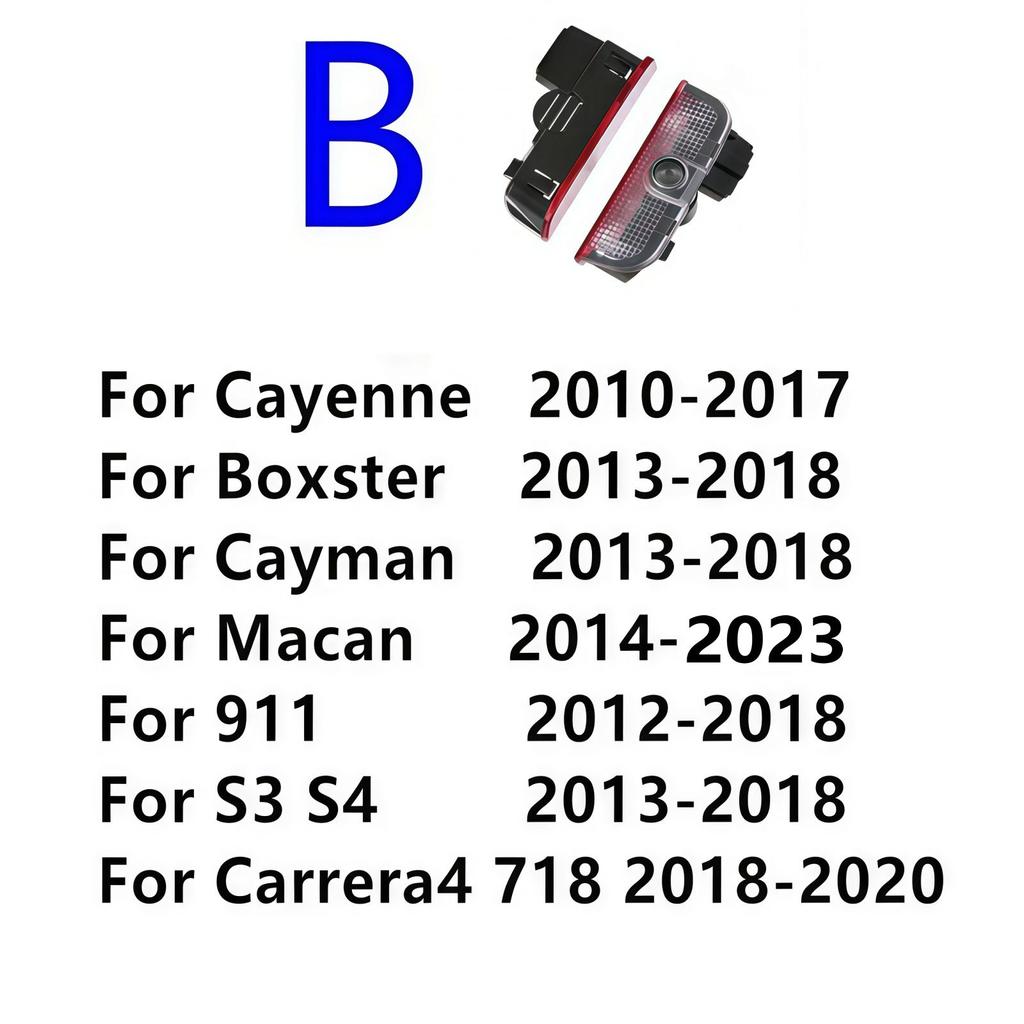 HD For Porsche Macan 95B Cayenne 92A MK2 957 958 Boxster 718 T 911 S4 Cayman Led Car Door Projector Welcome Light Courtesy Lamp