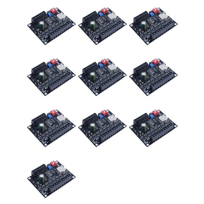 ABSY 10X 30W MP3 Voice Playback Module DY-L30T 9 Trigger Player Power Amplifier Board TF Card 32G Max WAV DC 12V 24V MP3 A