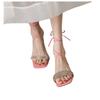 2024 Fashion Women's Sandals Open Toe Party Pumps Thin Heels Heels Elegant Dress Shoes Cross Tie Sandals Women Rhinestones Pumps