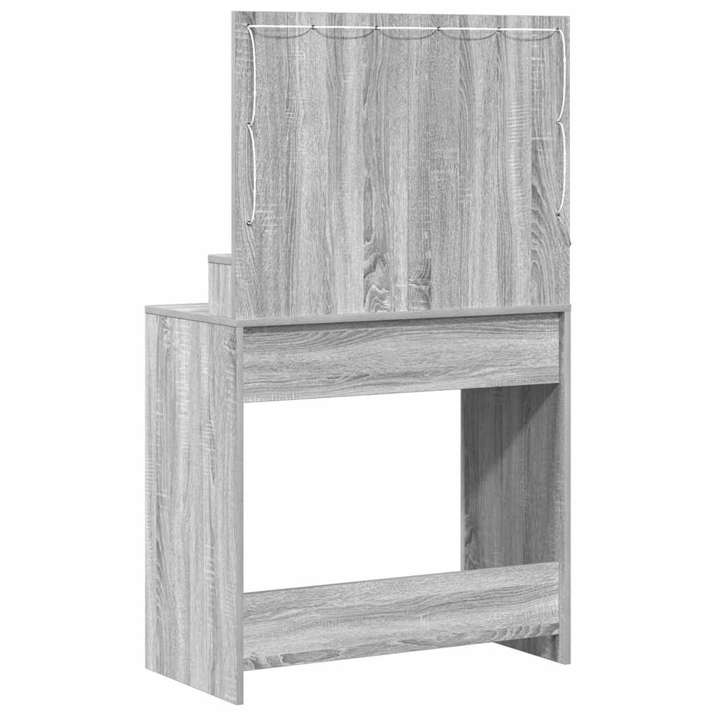 Makeup Table Grey Sonoma 78.5 x 41 x 135 cm Engineered Wood
