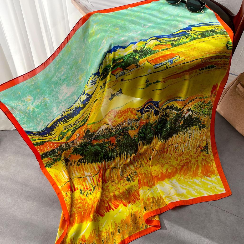 Eșarfe de mătase de înaltă calitate, de lux, bentiță, eșarfe pentru gât, pentru femei, eșarfă de mătase cu lanț, șal decorativ pentru femei