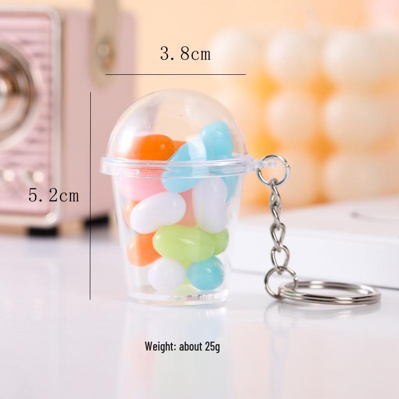 Influencer Shaker Cup Keychain: Toy Food Pendant for Students & Couples
