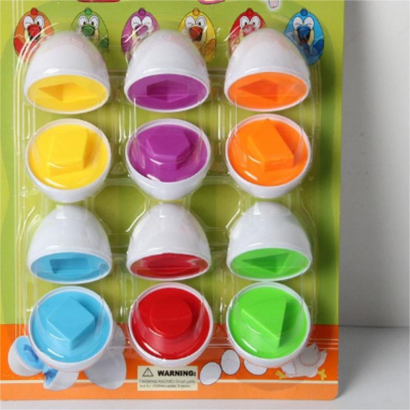 

6-12Pcs Educational Color Shape Matching Eggs Set Early Learning Puzzle Skills Montessori For Toddlers Easter Basket Stuffers