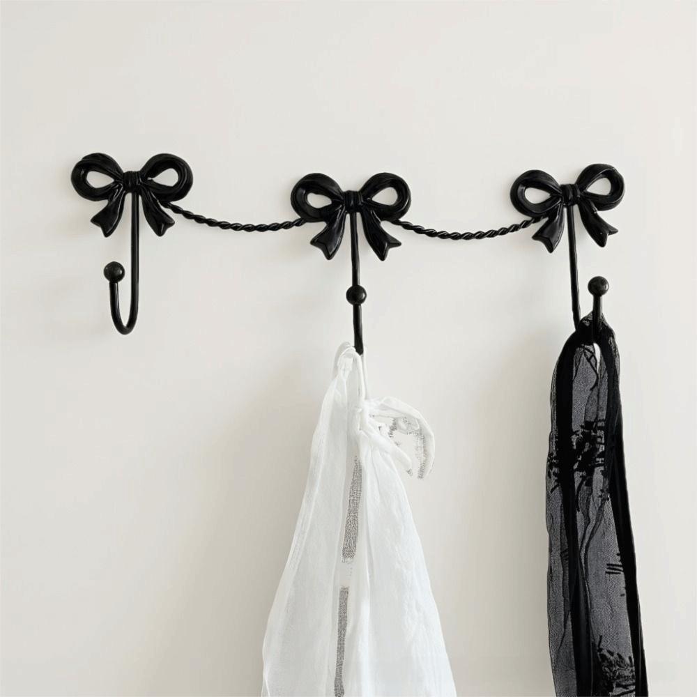 Iron Material Metal Bow Wall Hooks Golden Finish Modern Minimalist Hooks Wall Hook  Home Decor