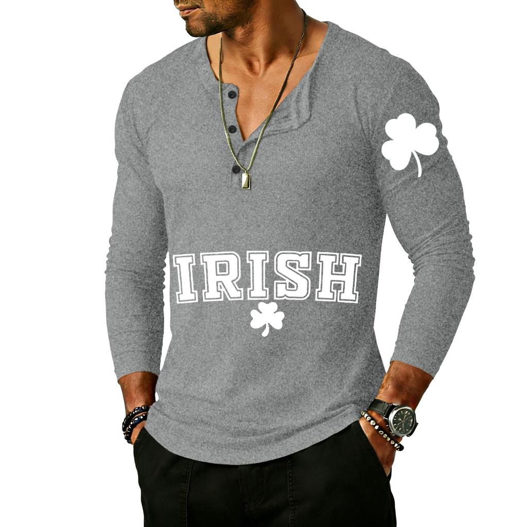 Men's Outdoor Vintage Button Long Sleeve Fashion Sports T-shirt