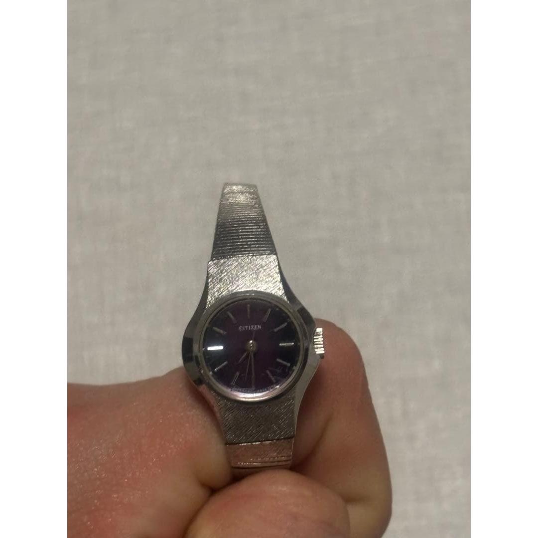 Used Citizen manual winding watch purple dial