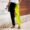 Women Color Blocking Printing Pants Lace Up Elastic Waist Loose  Trousers Casual Long Pants Trousers with Pockets