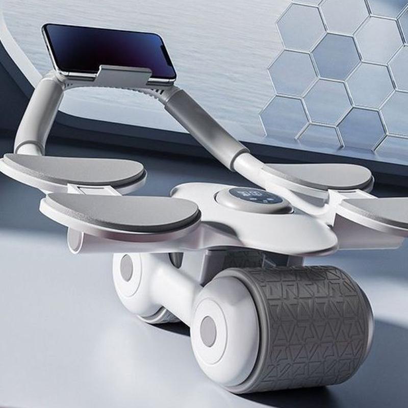 Abdominal Wheel Automatic Rebound Double Elbow Brace Abdominal Curls Exercise Abs Fitness Equipment for Home Use Men and Women Fitness Equipment