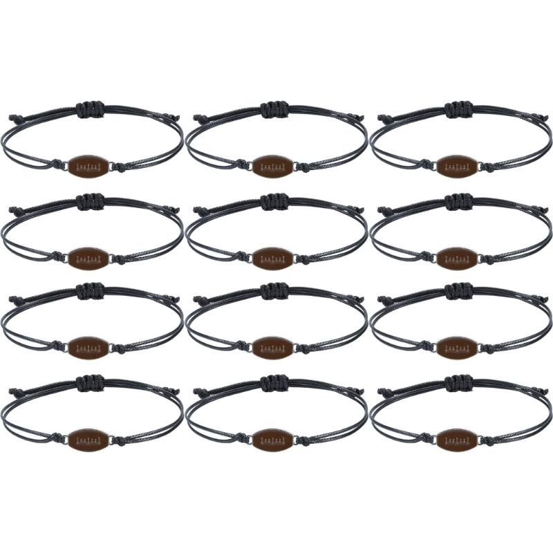 

12 Pieces Sports Party Favors Set Includes Inspirational Wristbands and Small Alloy Stress Socccer for Team Reward