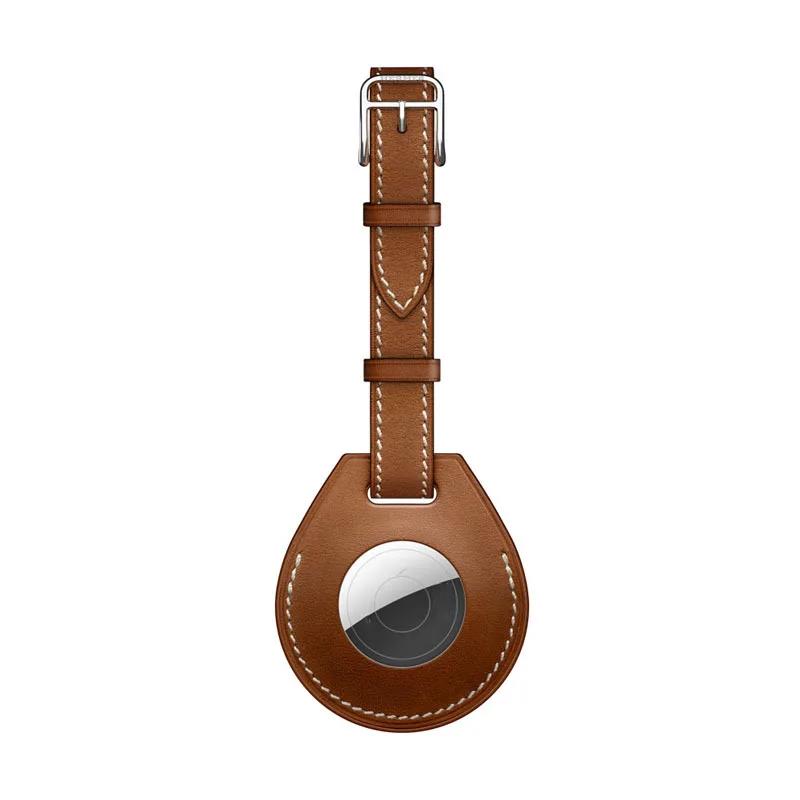 Graviert Laser Schlüsselanhänger Personalisierter Tracker Standort Hülle Schlüsselanhänger Schutzhülle für Airtag Leder Schlüsselanhänger Ring Männer und Frauen Geschenk Blank brown