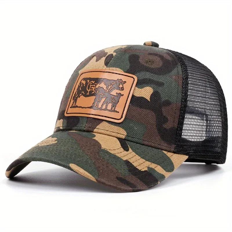 

Модный Роскошный Бренд Коровья Кожа Унисекс Бейсболки для Женщин Мужчин Спорт Хип-Хоп Рыцарские Кепки Тракер Снэпбек Шляпа Gorras Hombre 58-62CM камуфляжный