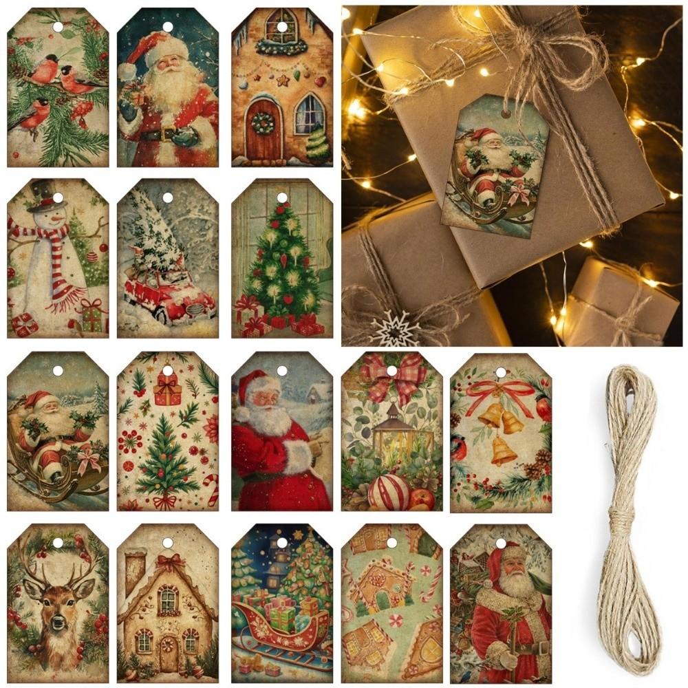 24pcs Snowman Christmas Hanging Ornaments Santa Claus Xmas Tree Decor New Year