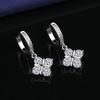 White Zirconia Four Leaf Clover Luxury Engagement Girl Earrings