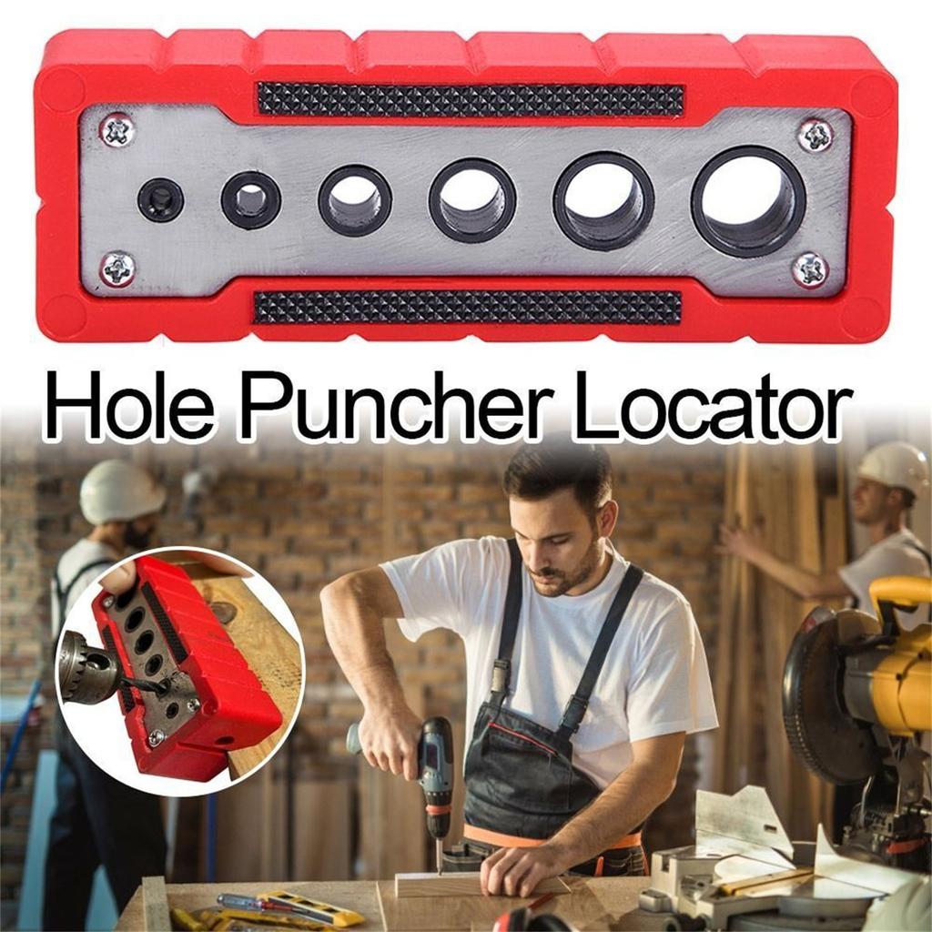 2 12mm Vertical Pocket Hole Jig 9 Hole Drill Bit Guide Jig Positioner Locator CNC Engraving Scale Wood Panel Hole Puncher Locator Woodworking