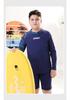Plus Size Boys' Two-Piece Swimwear Set: Teen Swim Trunks & Top