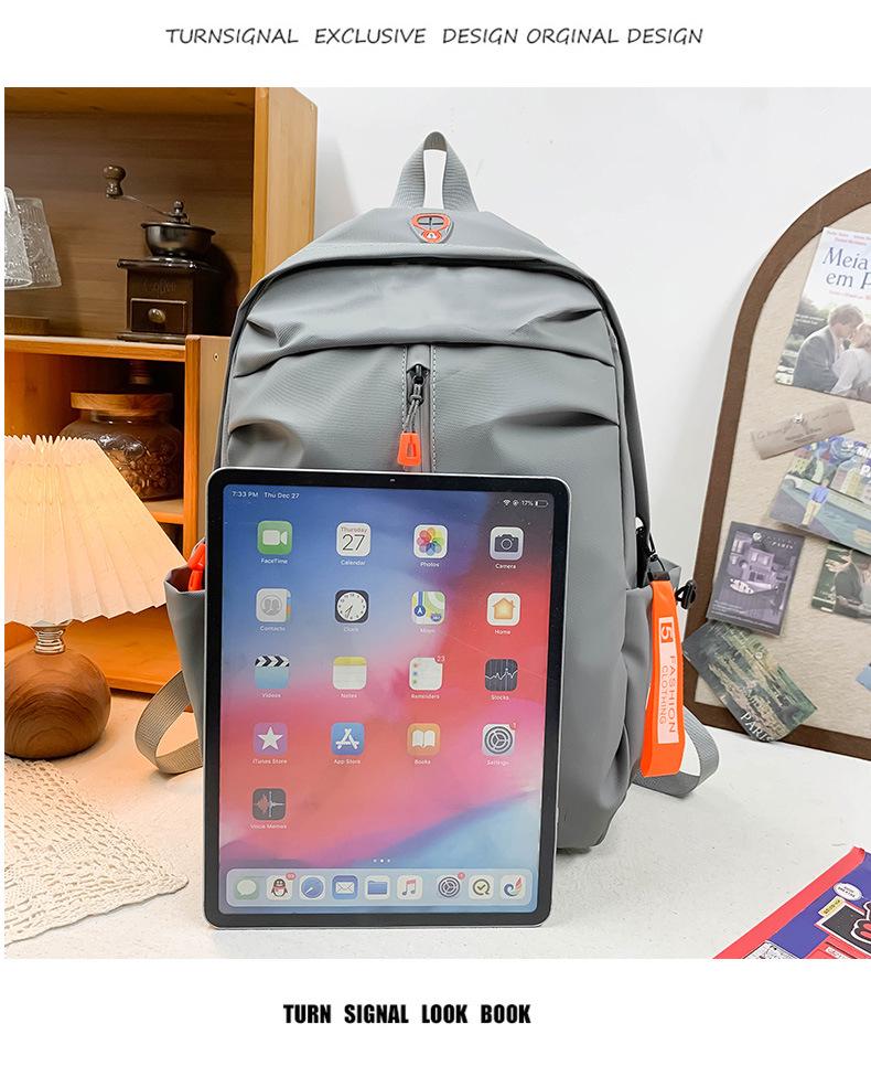 Men's Simple Solid Color Fashion Backpack for Business, Casual, and Travel with Laptop Compartment