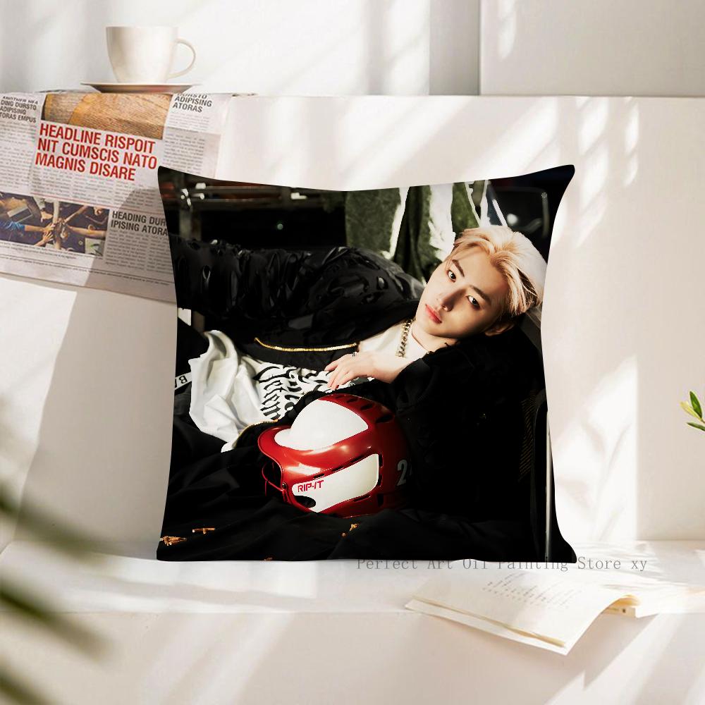 1 Stück KPOP Park Sunghoon Kissenbezug Quadratischer Kissenbezug Schlafzimmer Sofa Raumdekoration Lässig E-ENHYPEN Kissenbezug