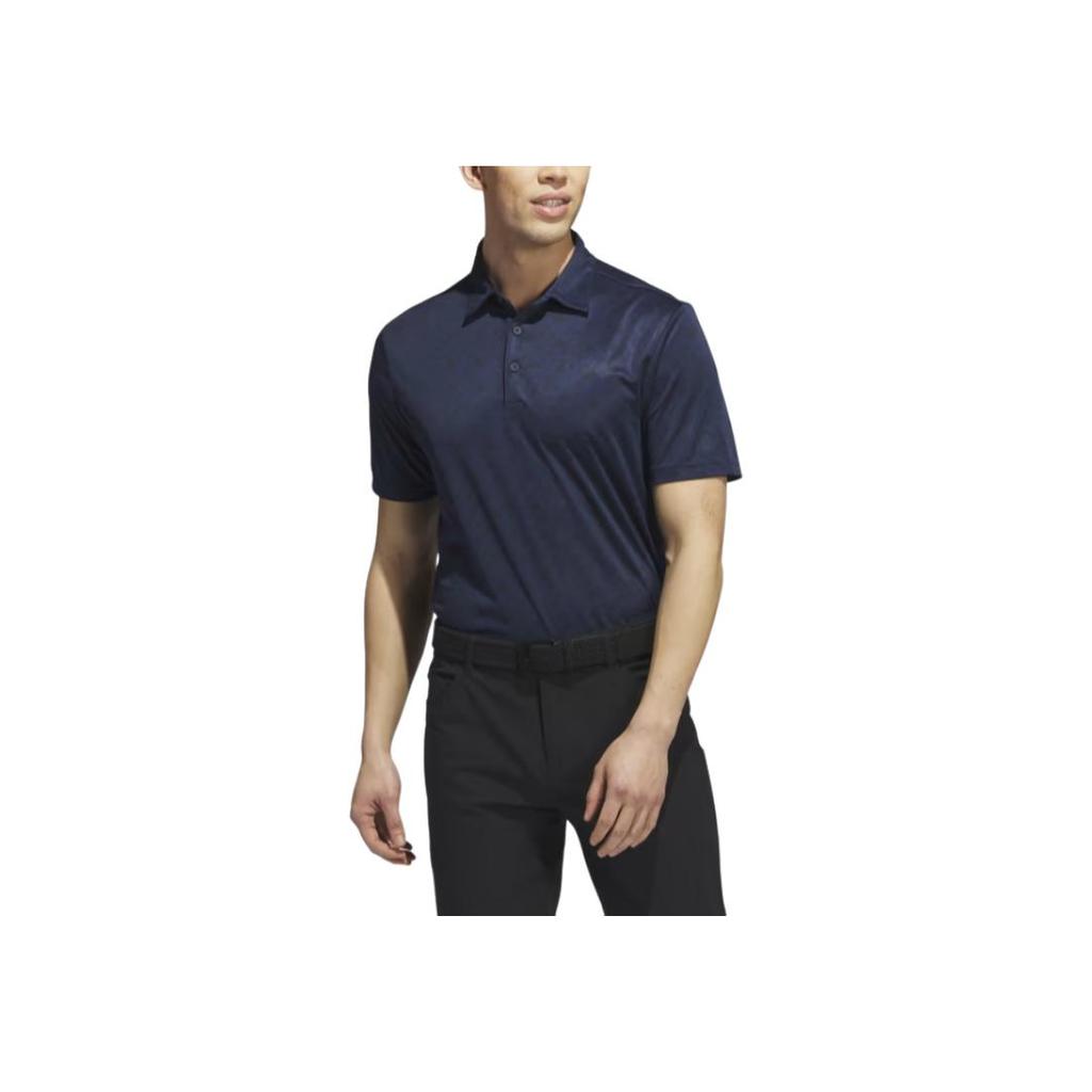 Adidas Allover Print Core Allover Print Golf Polo Shirt Men Polo Shirt Navy-Blue HZ0416