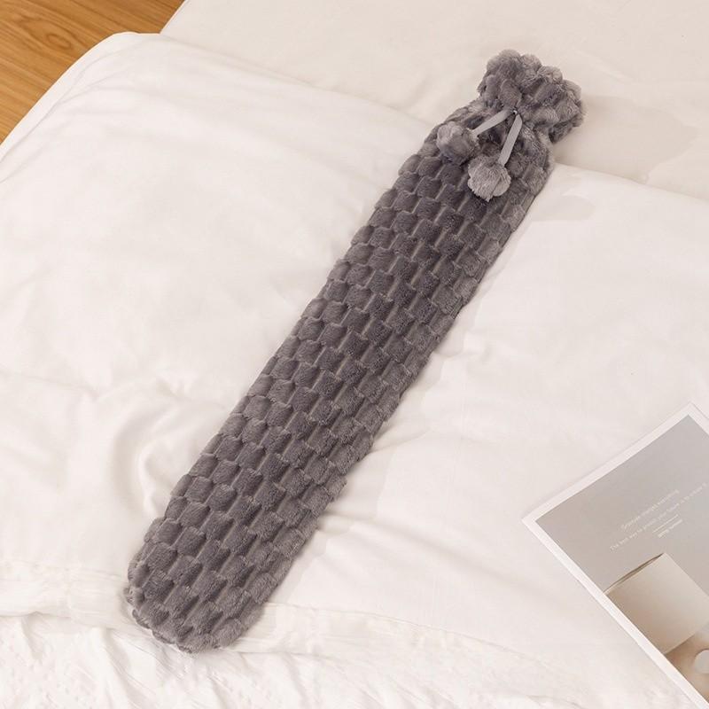 Cartoon Cat Shape Long Hot Water Bag With Soft Short Plush For Warmth And Gift Giving
