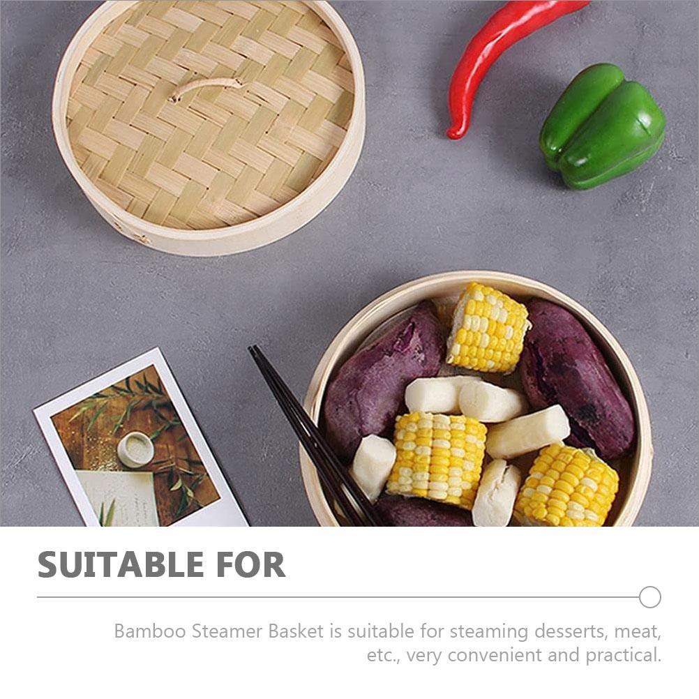 1 Set of Multi-function Bamboo Steamer Natural Bamboo Steaming Basket Chinese Food Steamer
