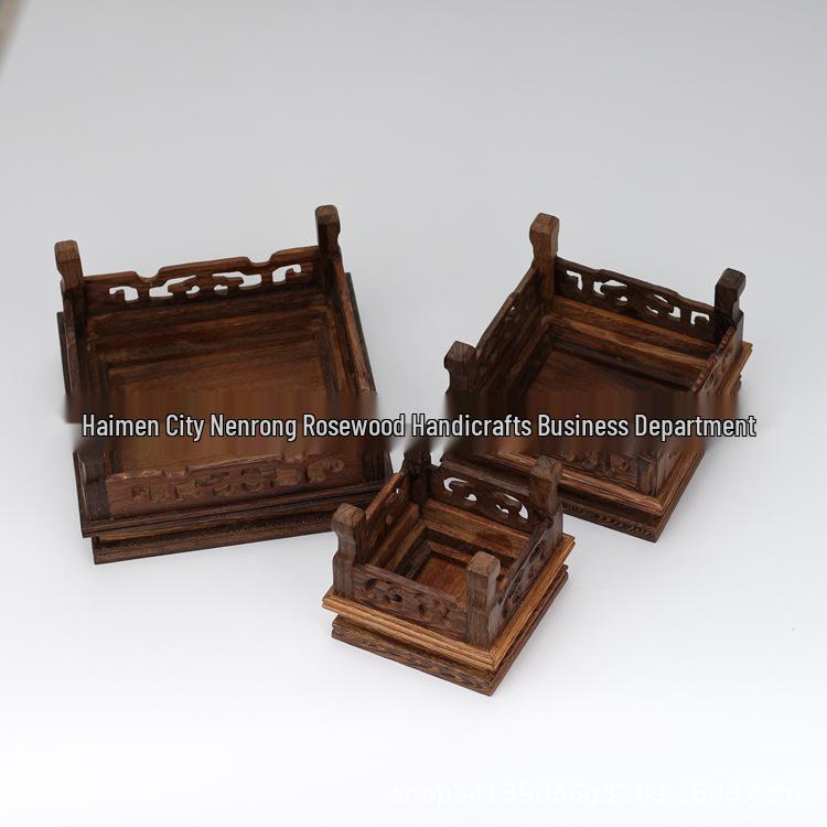 Solid Wood Rectangular Base for Statue or Pot
