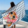 A Cartoon Cat Wearing Headscarf Beach Towel Quick-drying Towel Suitable for Seaside Pool Camping Vacation Yoga For Family Friend