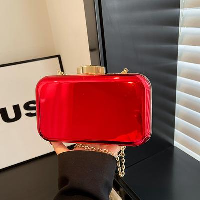 Niche Candy Color Small Bag 2025 New European and American Fashion Women's Acrylic Shoulder Chain Box Bag