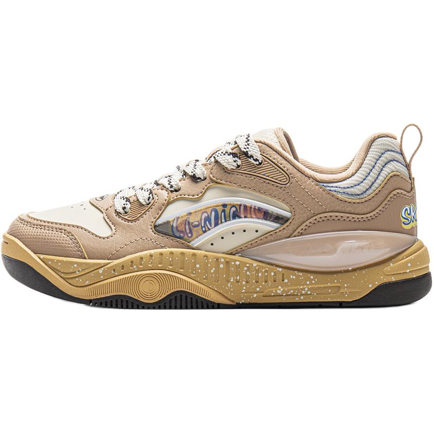 Li Ning Kids Skate Oliver V2 Comfortable Versatile Non-Slip Wear-Resistant Rebound Breathable Low-Top Casual Shoes Kids casual shoes Brown YKCV106-5