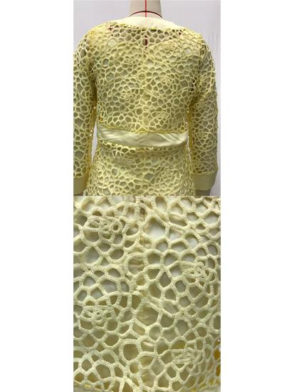 Damski dwuczęściowy komplet: koronkowy kardigan i sukienka