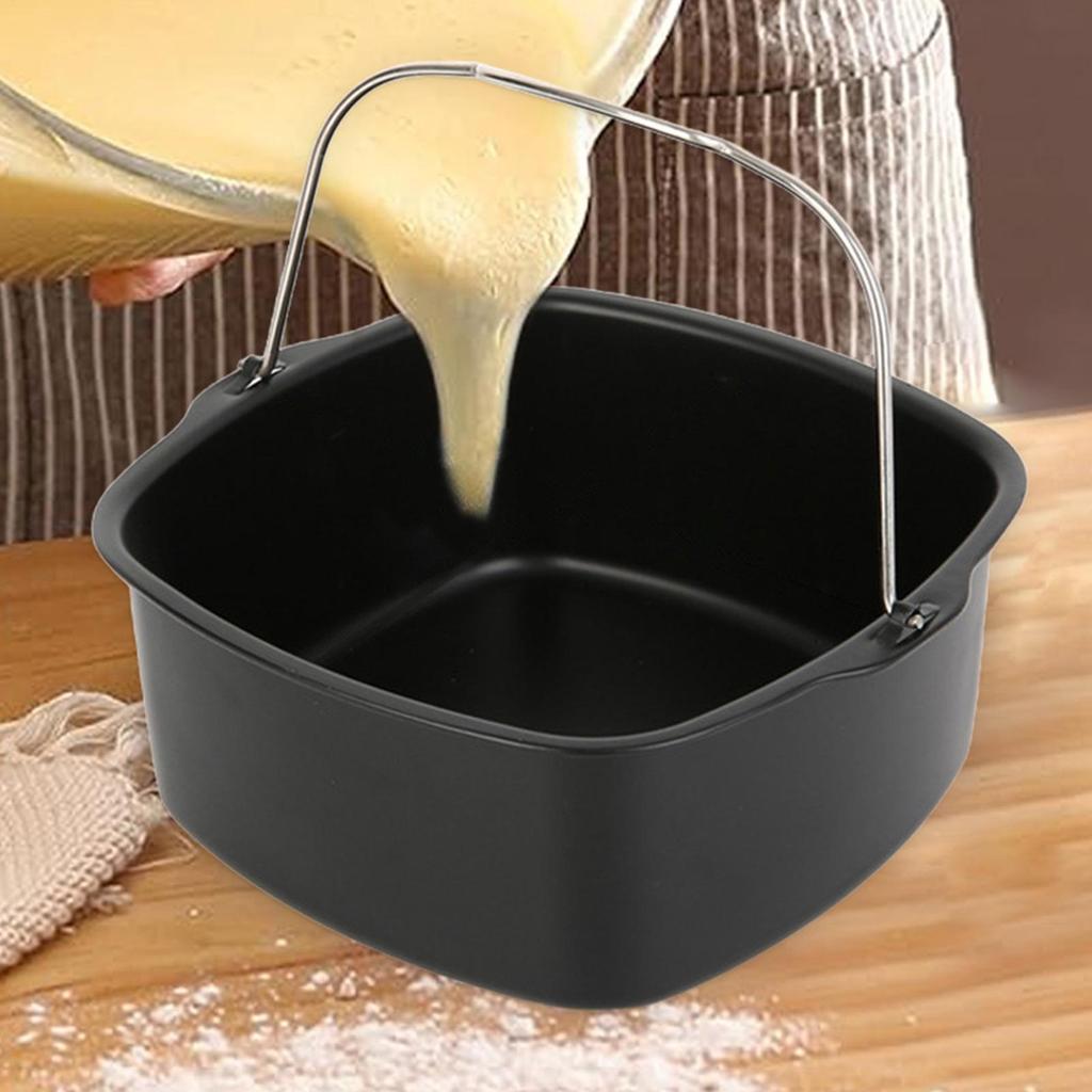 7palcová 8palcová čtvercová fritéza na vzduch Nepřilnavý plech na pečení dortů Košík Pečicí forma Pánev Fritéza na vzduch Kuchyně Airfryer Pečicí košík